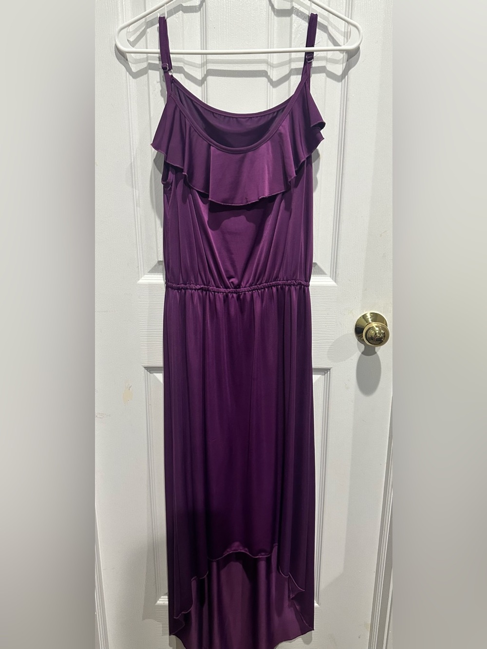 Purple Ruffle-Trim Maxi Dress - Women
